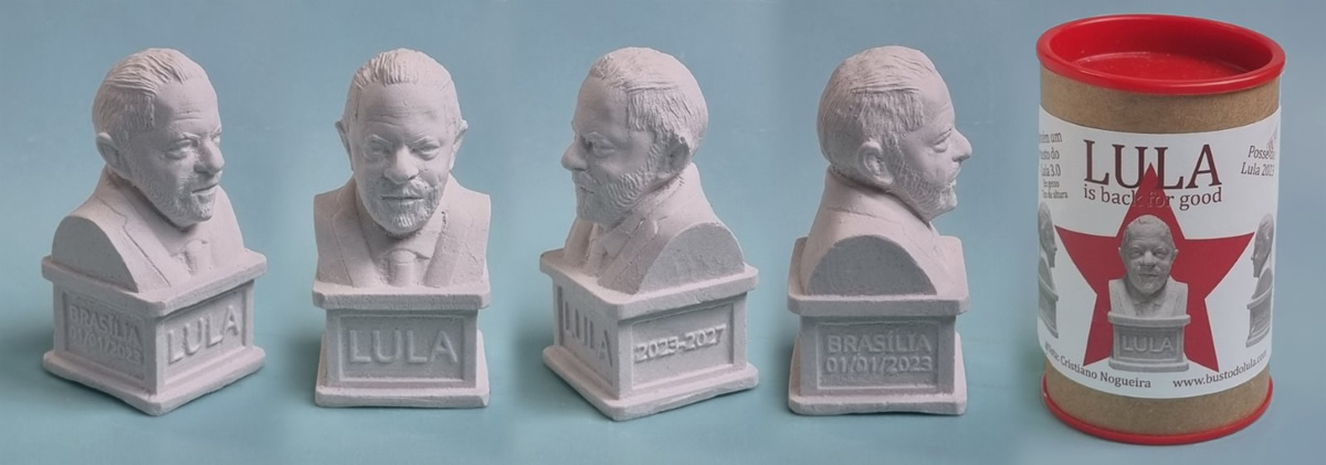 busto do lula em gesso escultura